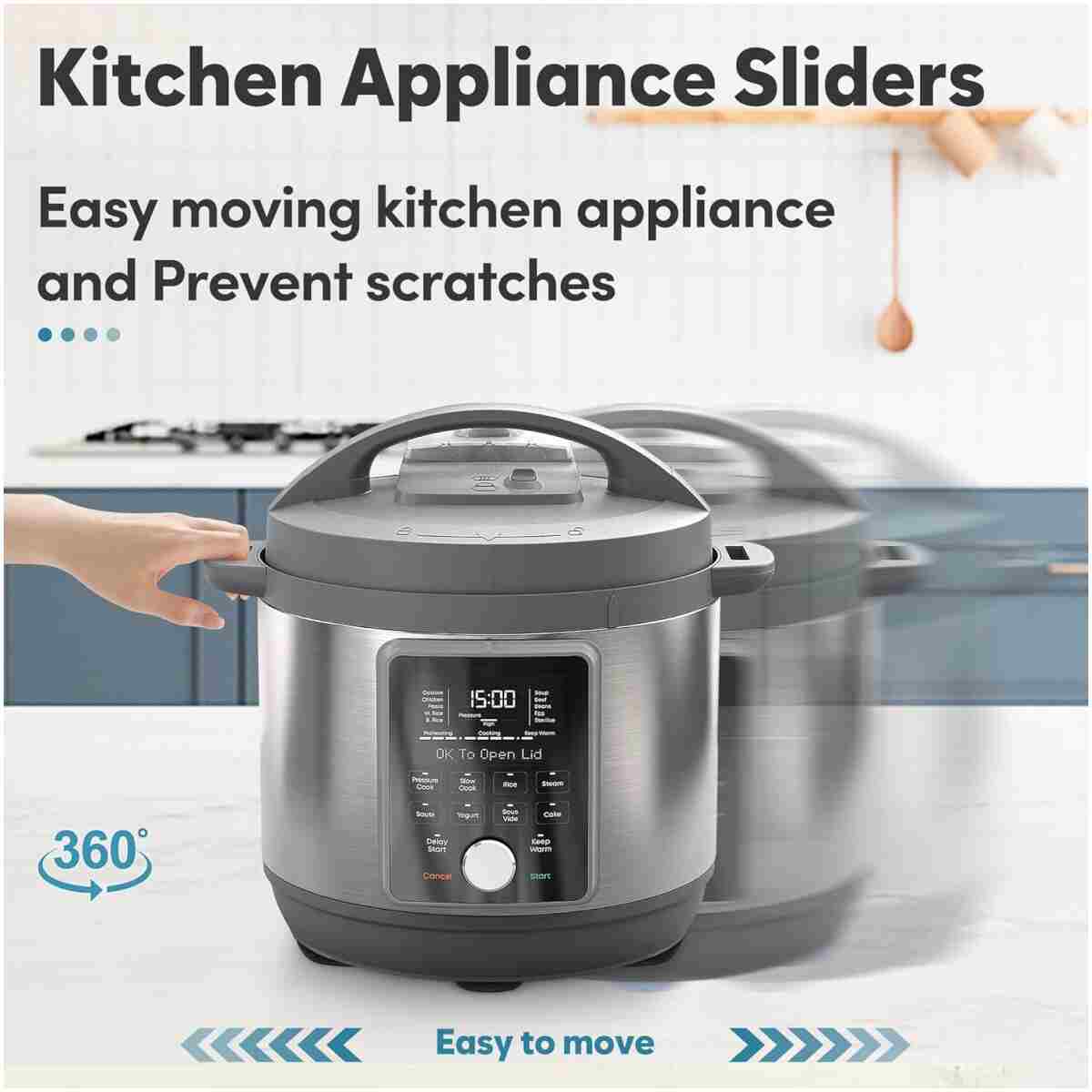 Appliance Sliders for Kitchen 24 PCS Self-Adhesive Small Kitchen Finds Appliance Slider Hacks Easy to MovIing & Space Saving Must Have Home Gadgets Mixer Accessories for Countertop