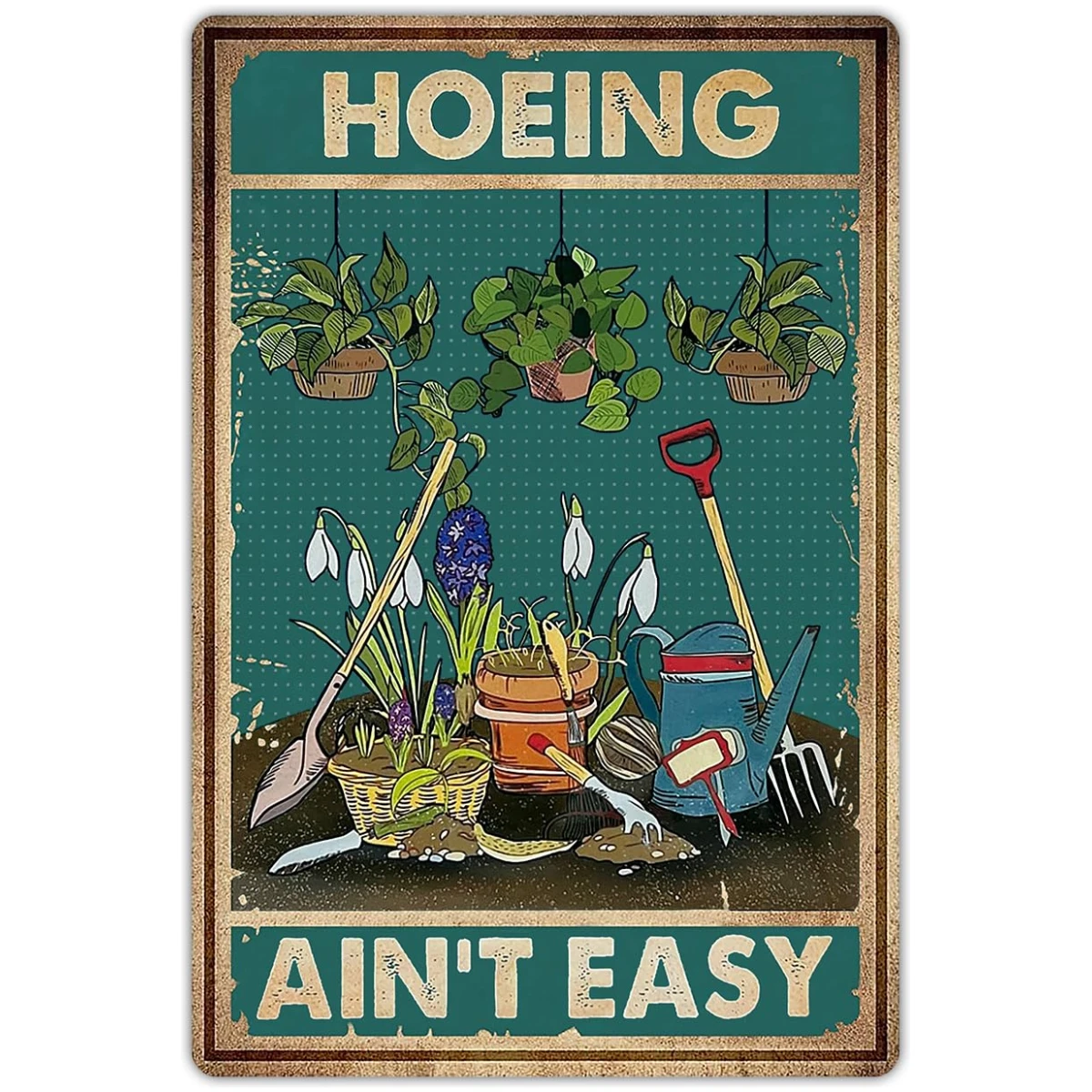 Artlunar Funny Garden Sign Outside Decor - Humorous Gardening Gift for Women Enthusiasts, 12" x 8" (980)