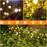 ASMAD 户外太阳能灯（4 件装，32 个 LED 灯）、太阳能花园灯、户外装饰、庭院装饰萤火虫灯、大灯泡、送给女性的独特礼物、送给奶奶的礼物