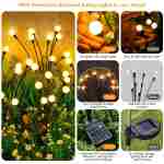 ASMAD 户外太阳能灯（4 件装，32 个 LED 灯）、太阳能花园灯、户外装饰、庭院装饰萤火虫灯、大灯泡、送给女性的独特礼物、送给奶奶的礼物