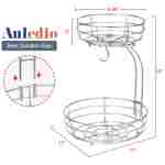 Auledio 2-Tier Countertop Fruit Vegetables Basket Bowl Storage With Banana Hanger,Chrome