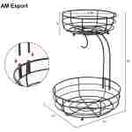 Auledio 2-Tier Countertop Fruit Vegetables Basket Bowl Storage With Banana Hanger,Chrome