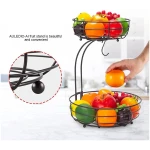 Auledio 2-Tier Countertop Fruit Vegetables Basket Bowl Storage With Banana Hanger, Brone (1)