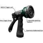 AUTOMAN-Garden-Hose-Nozzle, ABS Water Spray Nozzle with 7 Adjustable Watering Patterns, Slip Resistant for Watering Plants, Lawn& Garden, Washing Cars, Cleaning, Showering Pets...