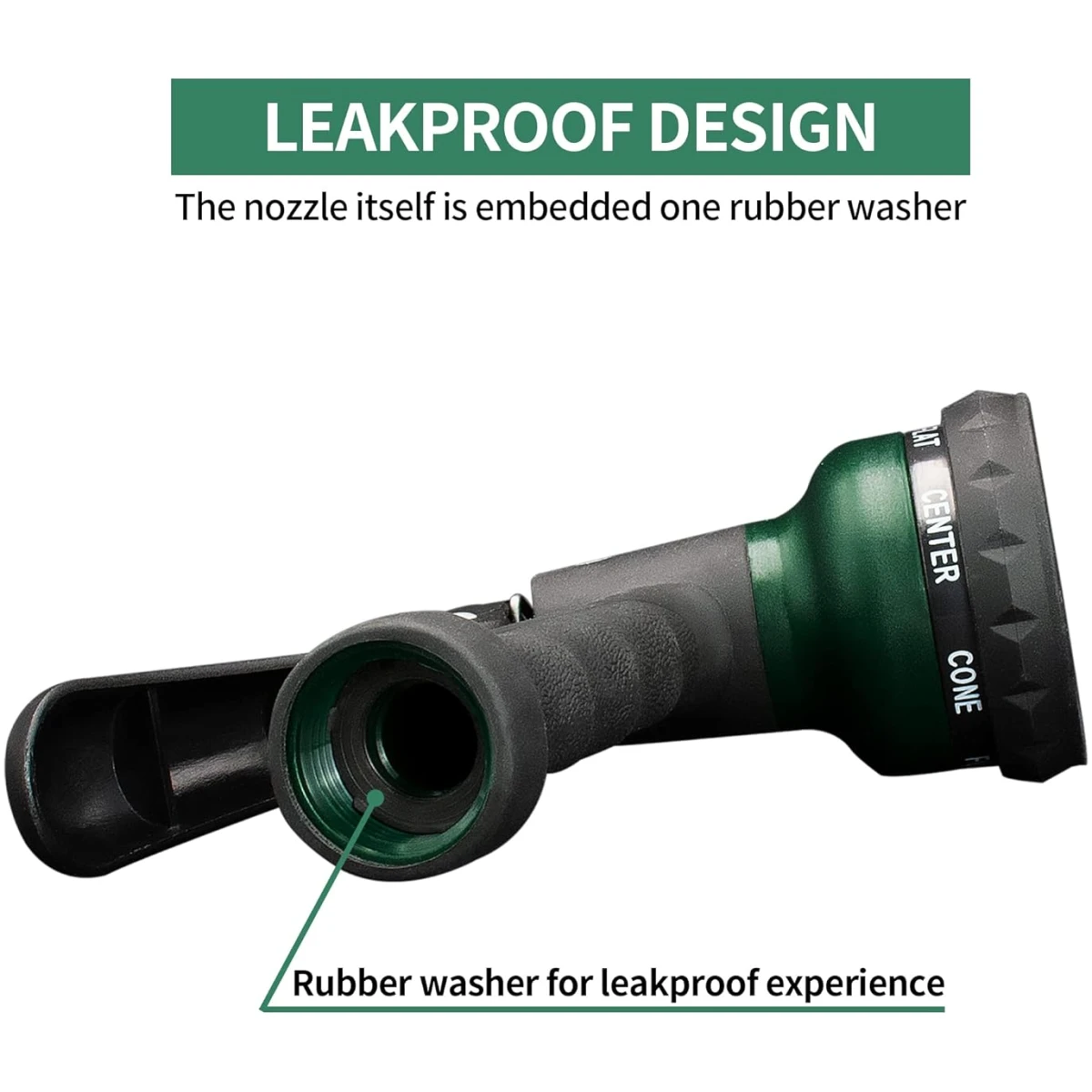 AUTOMAN-Garden-Hose-Nozzle, ABS Water Spray Nozzle with 7 Adjustable Watering Patterns, Slip Resistant for Watering Plants, Lawn& Garden, Washing Cars, Cleaning, Showering Pets...