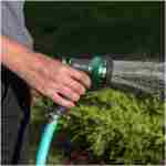 AUTOMAN-Garden-Hose-Nozzle, ABS Water Spray Nozzle with 7 Adjustable Watering Patterns, Slip Resistant for Watering Plants, Lawn& Garden, Washing Cars, Cleaning, Showering Pets...