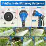 AUTOMAN-Garden-Hose-Nozzle, ABS Water Spray Nozzle with 7 Adjustable Watering Patterns, Slip Resistant for Watering Plants, Lawn& Garden, Washing Cars, Cleaning, Showering Pets...