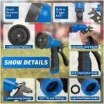 AUTOMAN-Garden-Hose-Nozzle, ABS Water Spray Nozzle with 7 Adjustable Watering Patterns, Slip Resistant for Watering Plants, Lawn& Garden, Washing Cars, Cleaning, Showering Pets...