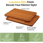 Bamboo Cutting Board, Durable Wood Cutting Boards for Kitchen with Deep Juice Grooves & Built-in Handles, Ideal Charcuterie & Chopping for Meat, Vegetables and Fruits Ideas...