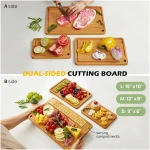 Bamboo Cutting Board, Durable Wood Cutting Boards for Kitchen with Deep Juice Grooves & Built-in Handles, Ideal Charcuterie & Chopping for Meat, Vegetables and Fruits Ideas...