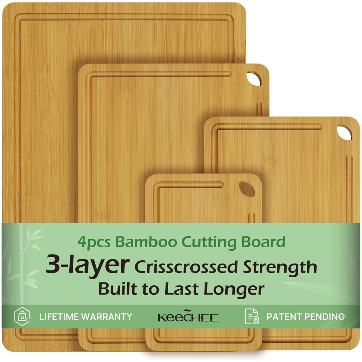 Bamboo Cutting Board, Durable Wood Cutting Boards for Kitchen with Deep Juice Grooves & Built-in Handles, Ideal Charcuterie & Chopping for Meat, Vegetables and Fruits Ideas...