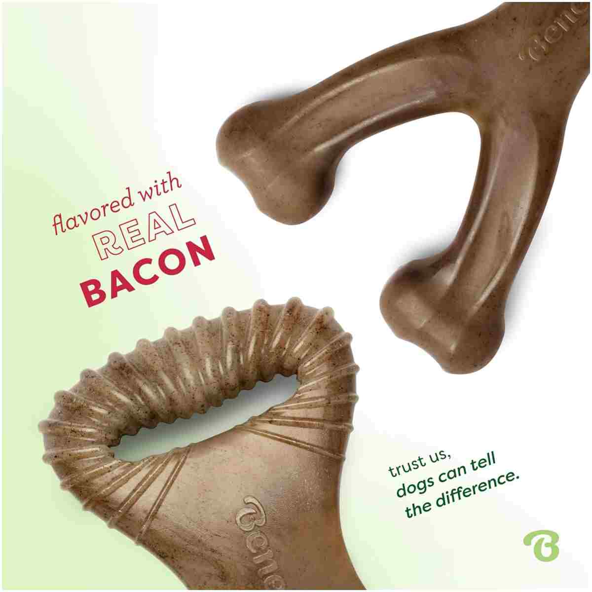 Benebone Medium 4-Pack Dog Chew Toys for Aggressive Chewers, Made in USA, 60lbs and Under