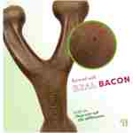 Benebone Wishbone Durable Dog Chew Toy for Aggressive Chewers, Real Bacon, Made in USA, Medium