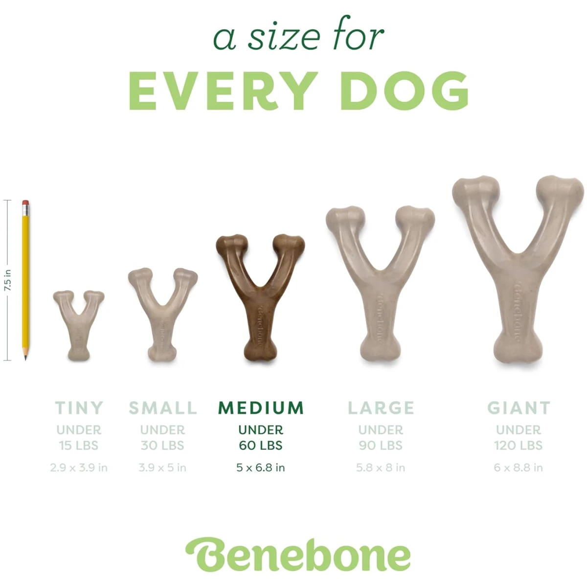 Benebone Wishbone Durable Dog Chew Toy for Aggressive Chewers, Real Bacon, Made in USA, Medium