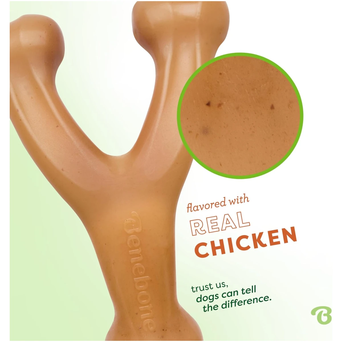 Benebone Wishbone Durable Dog Chew Toy for Aggressive Chewers, Real Bacon, Made in USA, Medium