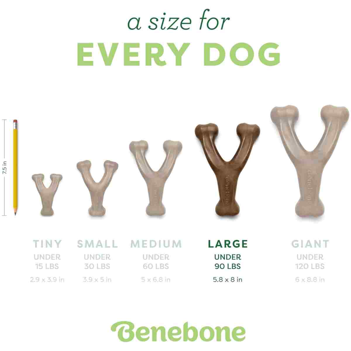 Benebone Wishbone Durable Dog Chew Toy for Aggressive Chewers, Real Bacon, Made in USA, Medium
