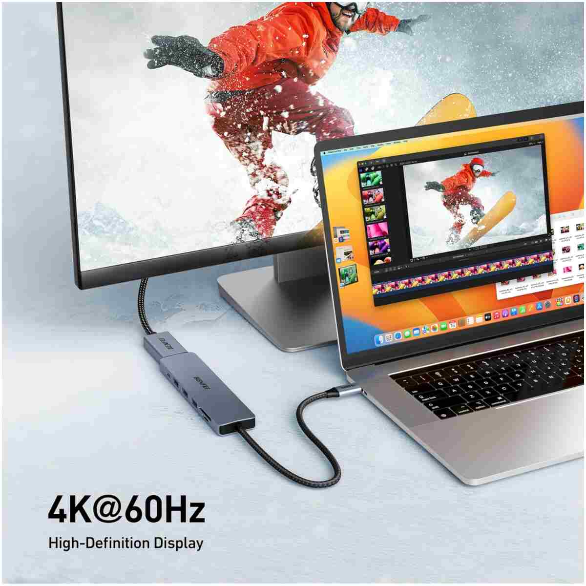 BENFEI USB C HUB 7-in-1 with HDMI(4K@60Hz,Certified), 100W Power Delivery, 3*USB 3.0, SD/TF Card Reader(160MB/s) Compatible with iPhone 15 Pro/Max, MacBook, iPad Pro, iMac, S23,...