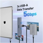 BENFEI USB C HUB 7-in-1 with HDMI(4K@60Hz,Certified), 100W Power Delivery, 3*USB 3.0, SD/TF Card Reader(160MB/s) Compatible with iPhone 15 Pro/Max, MacBook, iPad Pro, iMac, S23,...