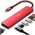 BENFEI USB C HUB 7-in-1 with HDMI(4K@60Hz,Certified), 100W Power Delivery, 3*USB 3.0, SD/TF Card Reader(160MB/s) Compatible with iPhone 15 Pro/Max, MacBook, iPad Pro, iMac, S23,...