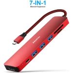 BENFEI USB C HUB 7-in-1 with HDMI(4K@60Hz,Certified), 100W Power Delivery, 3*USB 3.0, SD/TF Card Reader(160MB/s) Compatible with iPhone 15 Pro/Max, MacBook, iPad Pro, iMac, S23,...