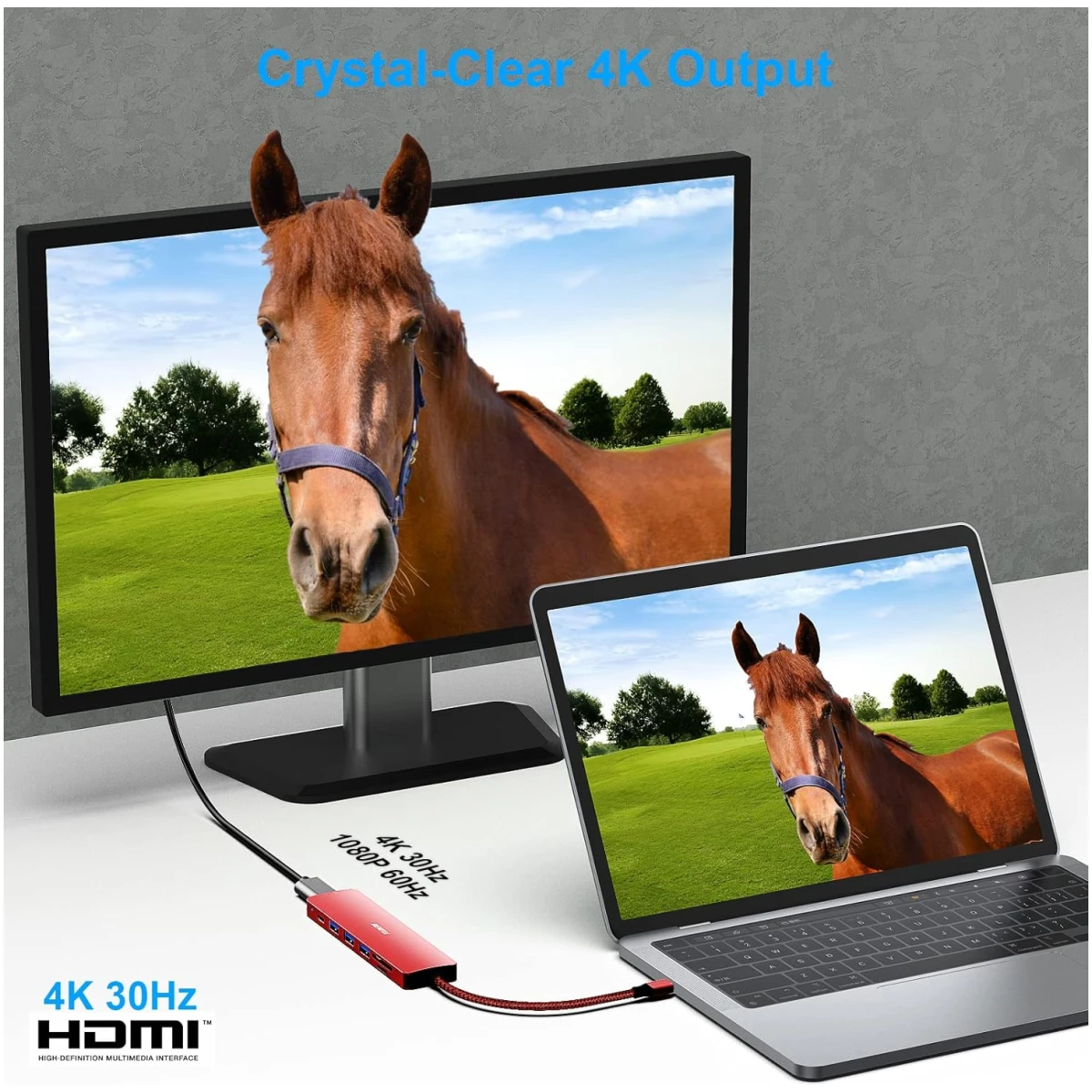 BENFEI USB C HUB 7-in-1 with HDMI(4K@60Hz,Certified), 100W Power Delivery, 3*USB 3.0, SD/TF Card Reader(160MB/s) Compatible with iPhone 15 Pro/Max, MacBook, iPad Pro, iMac, S23,...