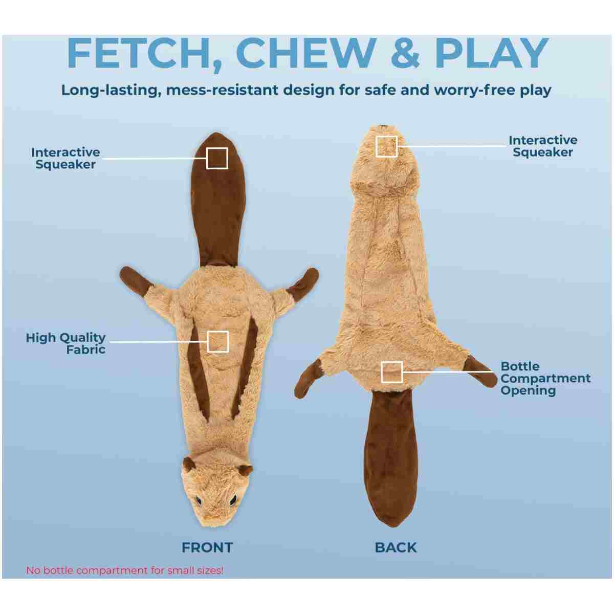 Best Pet Supplies 2-in-1 Stuffless Squeaky Dog Toys with Soft, Durable Fabric for Small, Medium, and Large Pets, No Stuffing for Indoor Play, Supports Active Biting and Play -...