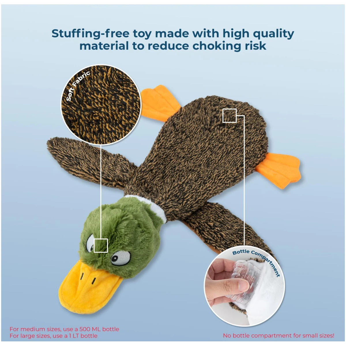Best Pet Supplies 2-in-1 Stuffless Squeaky Dog Toys with Soft, Durable Fabric for Small, Medium, and Large Pets, No Stuffing for Indoor Play, Supports Active Biting and Play -...