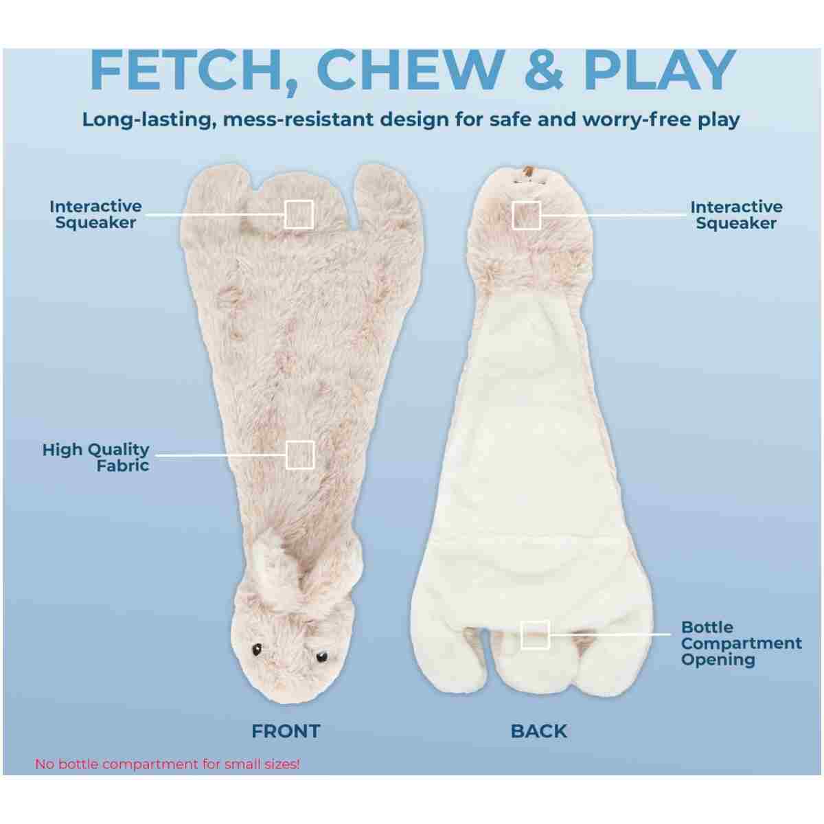 Best Pet Supplies 2-in-1 Stuffless Squeaky Dog Toys with Soft, Durable Fabric for Small, Medium, and Large Pets, No Stuffing for Indoor Play, Supports Active Biting and Play -...
