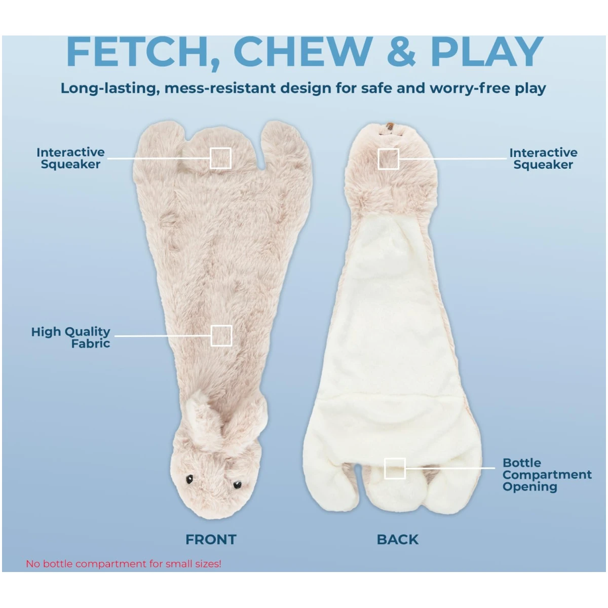 Best Pet Supplies 2-in-1 Stuffless Squeaky Dog Toys with Soft, Durable Fabric for Small, Medium, and Large Pets, No Stuffing for Indoor Play, Supports Active Biting and Play -...