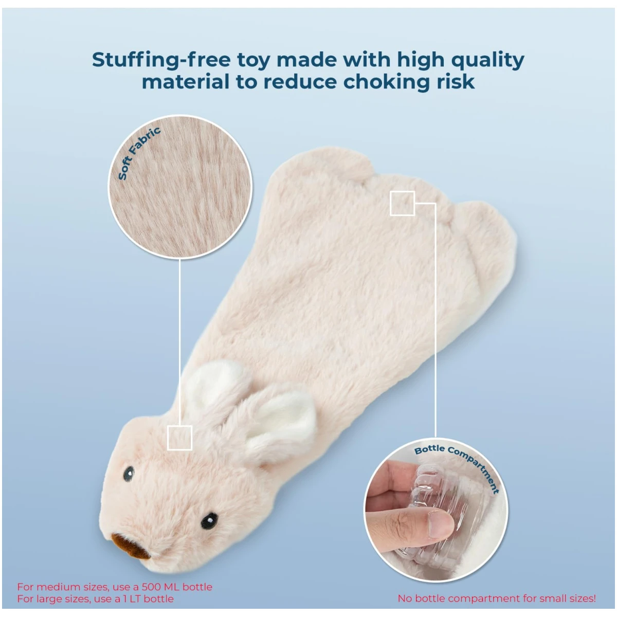 Best Pet Supplies 2-in-1 Stuffless Squeaky Dog Toys with Soft, Durable Fabric for Small, Medium, and Large Pets, No Stuffing for Indoor Play, Supports Active Biting and Play -...