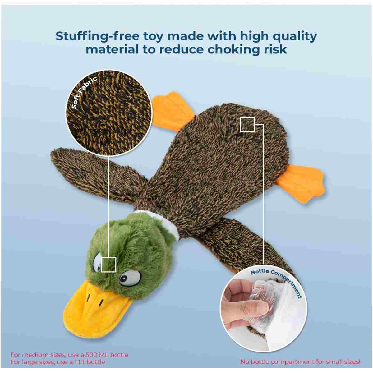 Best Pet Supplies 2-in-1 Stuffless Squeaky Dog Toys with Soft, Durable Fabric for Small, Medium, and Large Pets, No Stuffing for Indoor Play, Supports Active Biting and Play -...