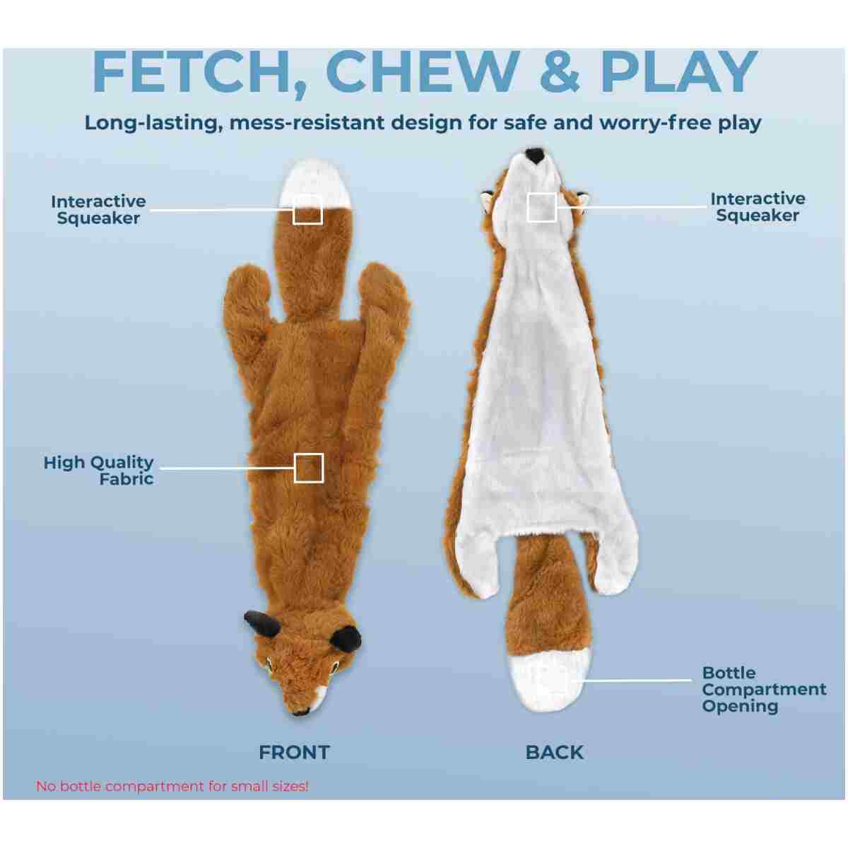 Best Pet Supplies 2-in-1 Stuffless Squeaky Dog Toys with Soft, Durable Fabric for Small, Medium, and Large Pets, No Stuffing for Indoor Play, Supports Active Biting and Play -...