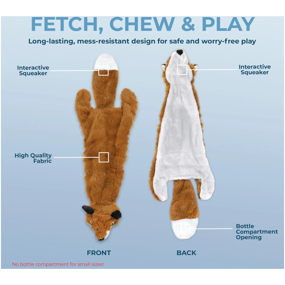 Best Pet Supplies 2-in-1 Stuffless Squeaky Dog Toys with Soft, Durable Fabric for Small, Medium, and Large Pets, No Stuffing for Indoor Play, Supports Active Biting and Play -...