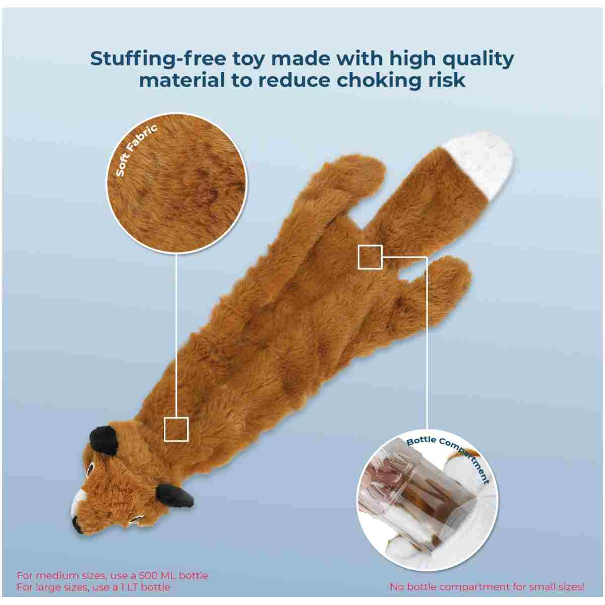 Best Pet Supplies 2-in-1 Stuffless Squeaky Dog Toys with Soft, Durable Fabric for Small, Medium, and Large Pets, No Stuffing for Indoor Play, Supports Active Biting and Play -...