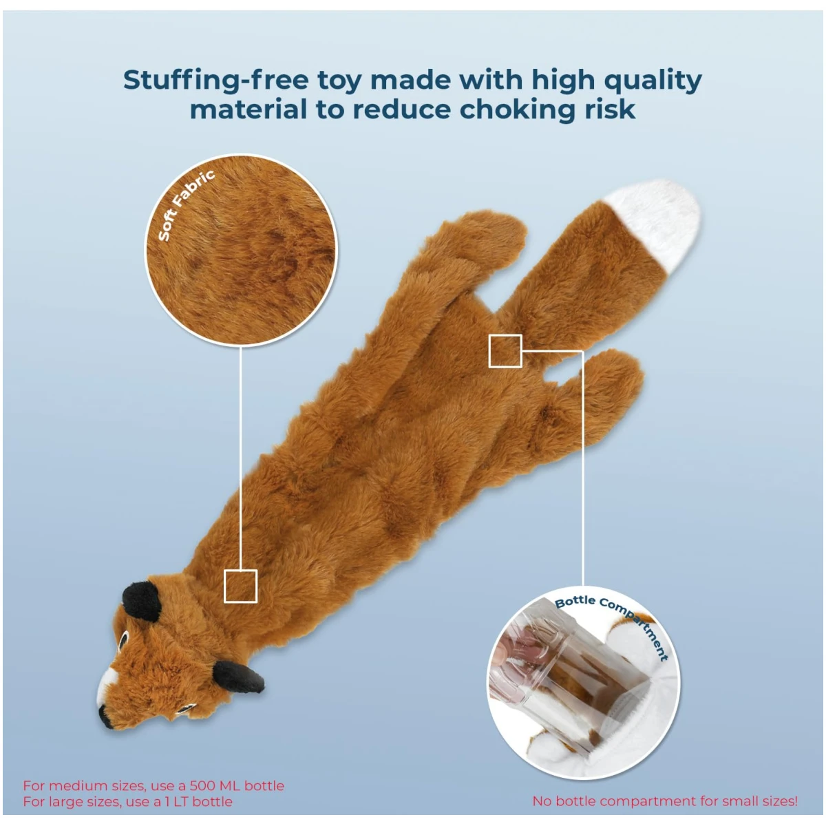 Best Pet Supplies 2-in-1 Stuffless Squeaky Dog Toys with Soft, Durable Fabric for Small, Medium, and Large Pets, No Stuffing for Indoor Play, Supports Active Biting and Play -...