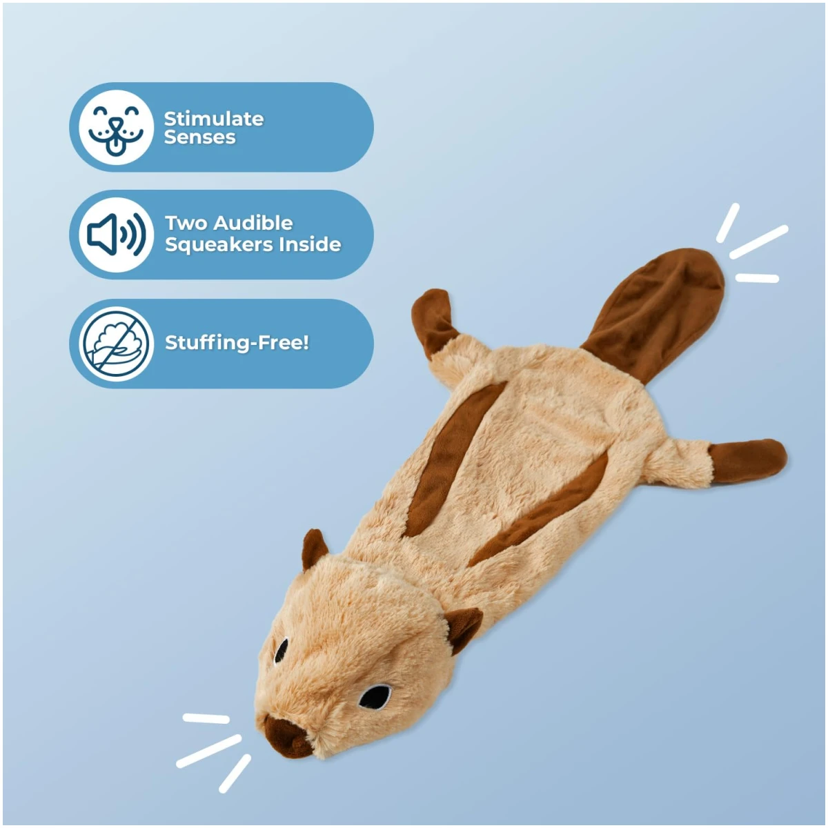 Best Pet Supplies 2-in-1 Stuffless Squeaky Dog Toys with Soft, Durable Fabric for Small, Medium, and Large Pets, No Stuffing for Indoor Play, Supports Active Biting and Play -...