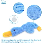 Best Pet Supplies Crinkle Dog Toy for Small, Medium, and Large Breeds, Cute No Stuffing Duck with Soft Squeaker, Fun for Indoor Puppies and Senior Pups, Plush No Mess Chew and...