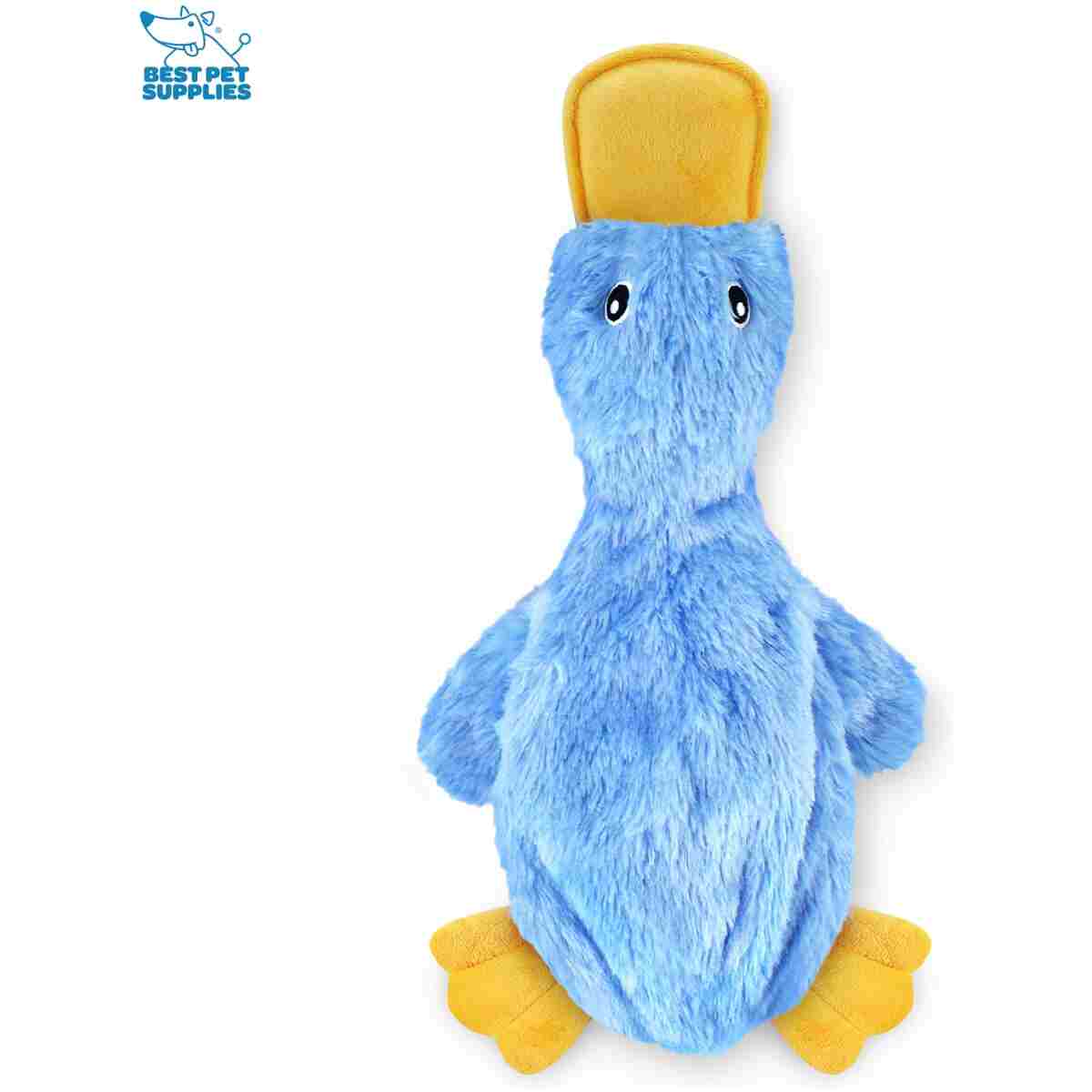 Best Pet Supplies Crinkle Dog Toy for Small, Medium, and Large Breeds, Cute No Stuffing Duck with Soft Squeaker, Fun for Indoor Puppies and Senior Pups, Plush No Mess Chew and...