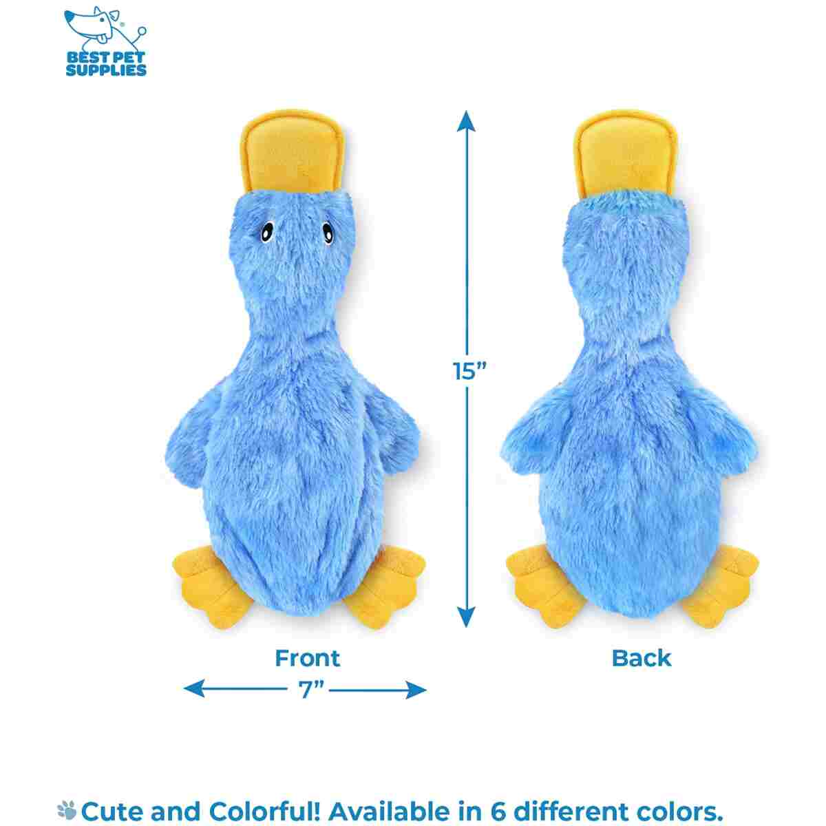Best Pet Supplies Crinkle Dog Toy for Small, Medium, and Large Breeds, Cute No Stuffing Duck with Soft Squeaker, Fun for Indoor Puppies and Senior Pups, Plush No Mess Chew and...