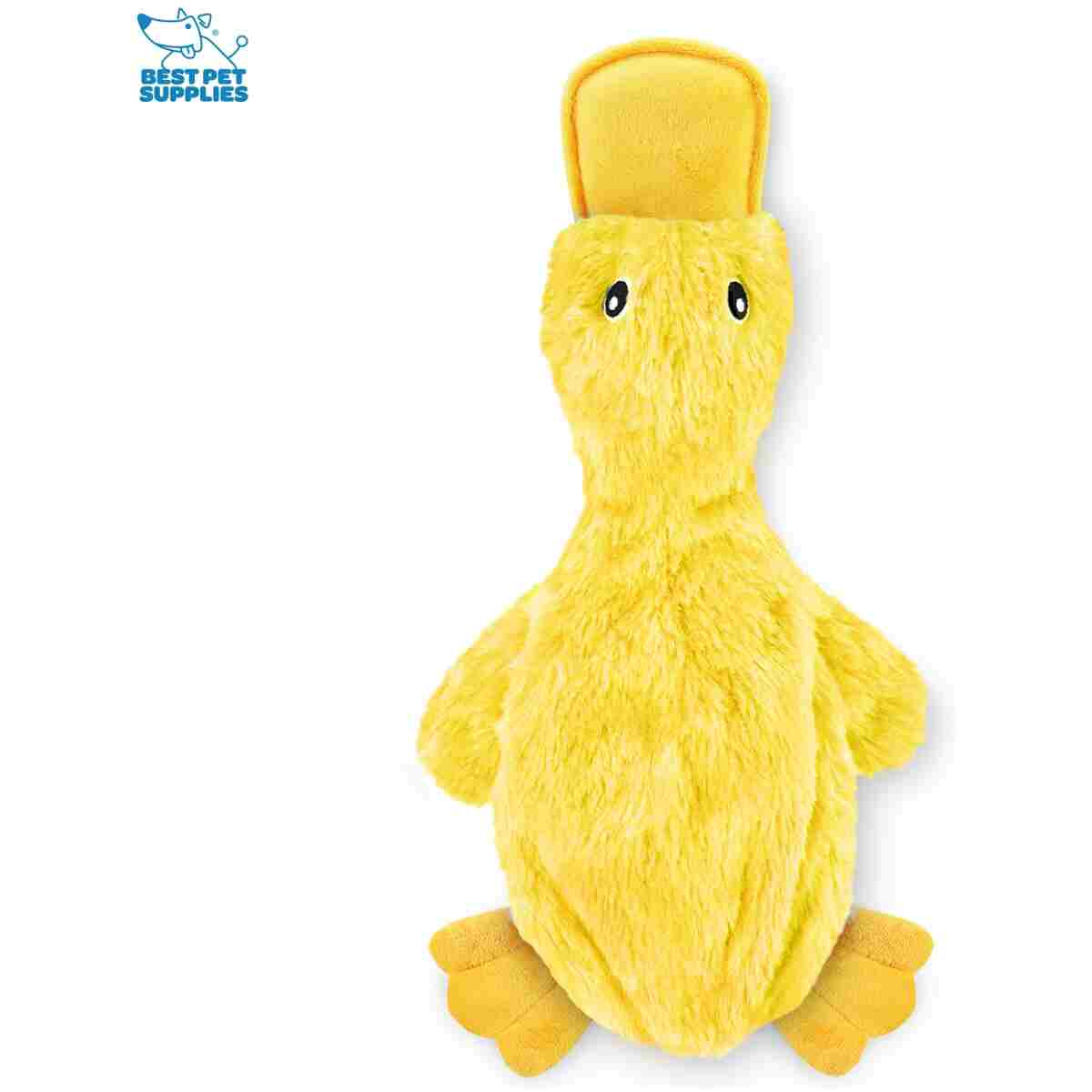 Best Pet Supplies Crinkle Dog Toy for Small, Medium, and Large Breeds, Cute No Stuffing Duck with Soft Squeaker, Fun for Indoor Puppies and Senior Pups, Plush No Mess Chew and...