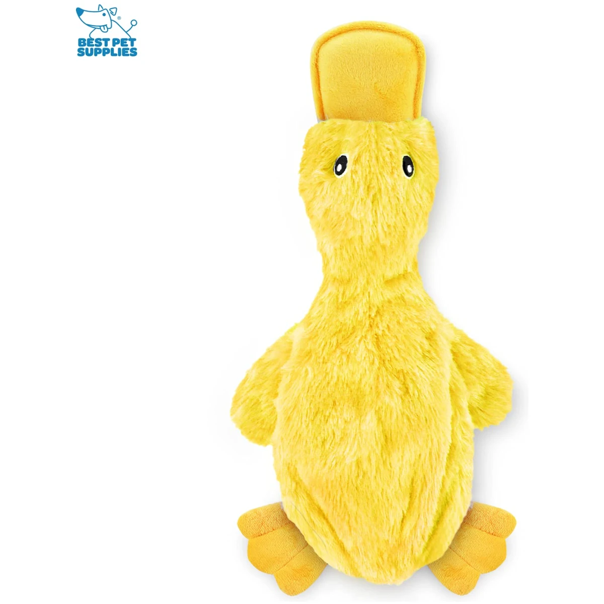 Best Pet Supplies Crinkle Dog Toy for Small, Medium, and Large Breeds, Cute No Stuffing Duck with Soft Squeaker, Fun for Indoor Puppies and Senior Pups, Plush No Mess Chew and...