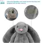 Best Pet Supplies Interactive Bunny Buddy Dog Toy with Crinkle and Squeaky Enrichment for Small and Medium Breed Puppies or Dogs, Cute and Plush - Bunny Bundle (Beige, Gray)