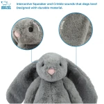Best Pet Supplies Interactive Bunny Buddy Dog Toy with Crinkle and Squeaky Enrichment for Small and Medium Breed Puppies or Dogs, Cute and Plush - Bunny Bundle (Beige, Gray)