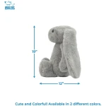 Best Pet Supplies Interactive Bunny Buddy Dog Toy with Crinkle and Squeaky Enrichment for Small and Medium Breed Puppies or Dogs, Cute and Plush - Bunny Bundle (Beige, Gray)