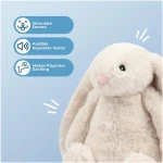 Best Pet Supplies Interactive Bunny Buddy Dog Toy with Crinkle and Squeaky Enrichment for Small and Medium Breed Puppies or Dogs, Cute and Plush - Bunny (Beige), Small