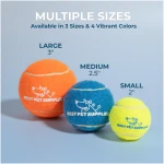 Best Pet Supplies Squeaky Tennis Toys for Dogs, 4-Pack, Heavy-Duty Interactive Pet Toys for Throwing and Fetching, Supports Exercise and Natural Behavior Training, Durable - Small