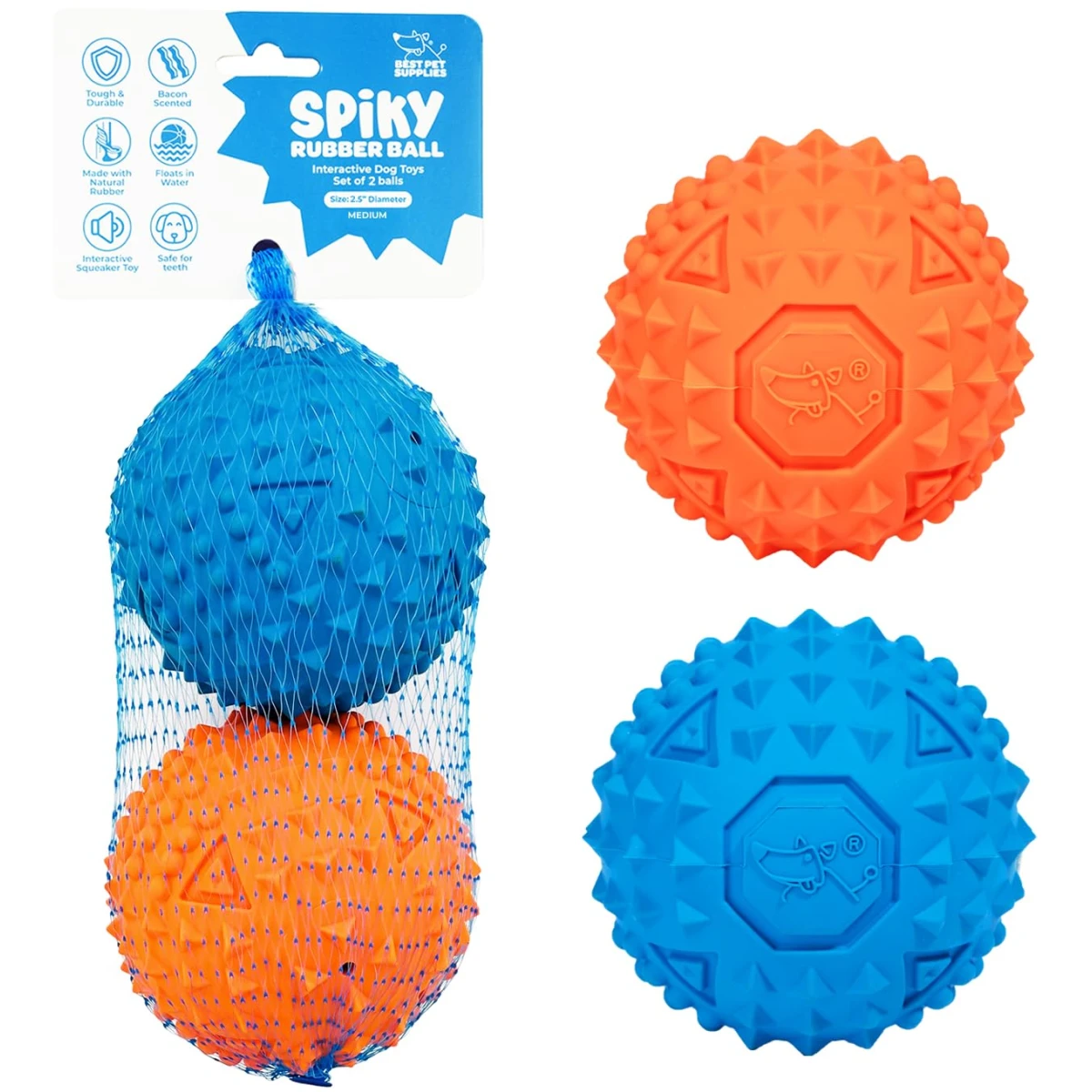Best Pet Supplies Squeaky Tennis Toys for Dogs, 4-Pack, Heavy-Duty Interactive Pet Toys for Throwing and Fetching, Supports Exercise and Natural Behavior Training, Durable - Small