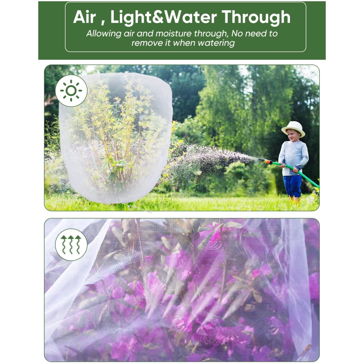 Bird Netting for Garden Protection - 4 Pack Garden Netting Pest Barrier with Drawstring,3.3Ft x 2.7Ft Mosquito Net Tomato Protective Cover Garden Plant Netting for Cicadas...