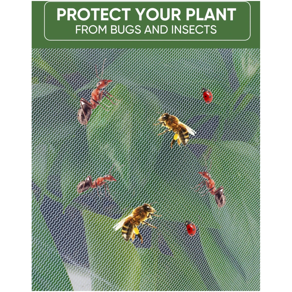 Bird Netting for Garden Protection - 4 Pack Garden Netting Pest Barrier with Drawstring,3.3Ft x 2.7Ft Mosquito Net Tomato Protective Cover Garden Plant Netting for Cicadas...