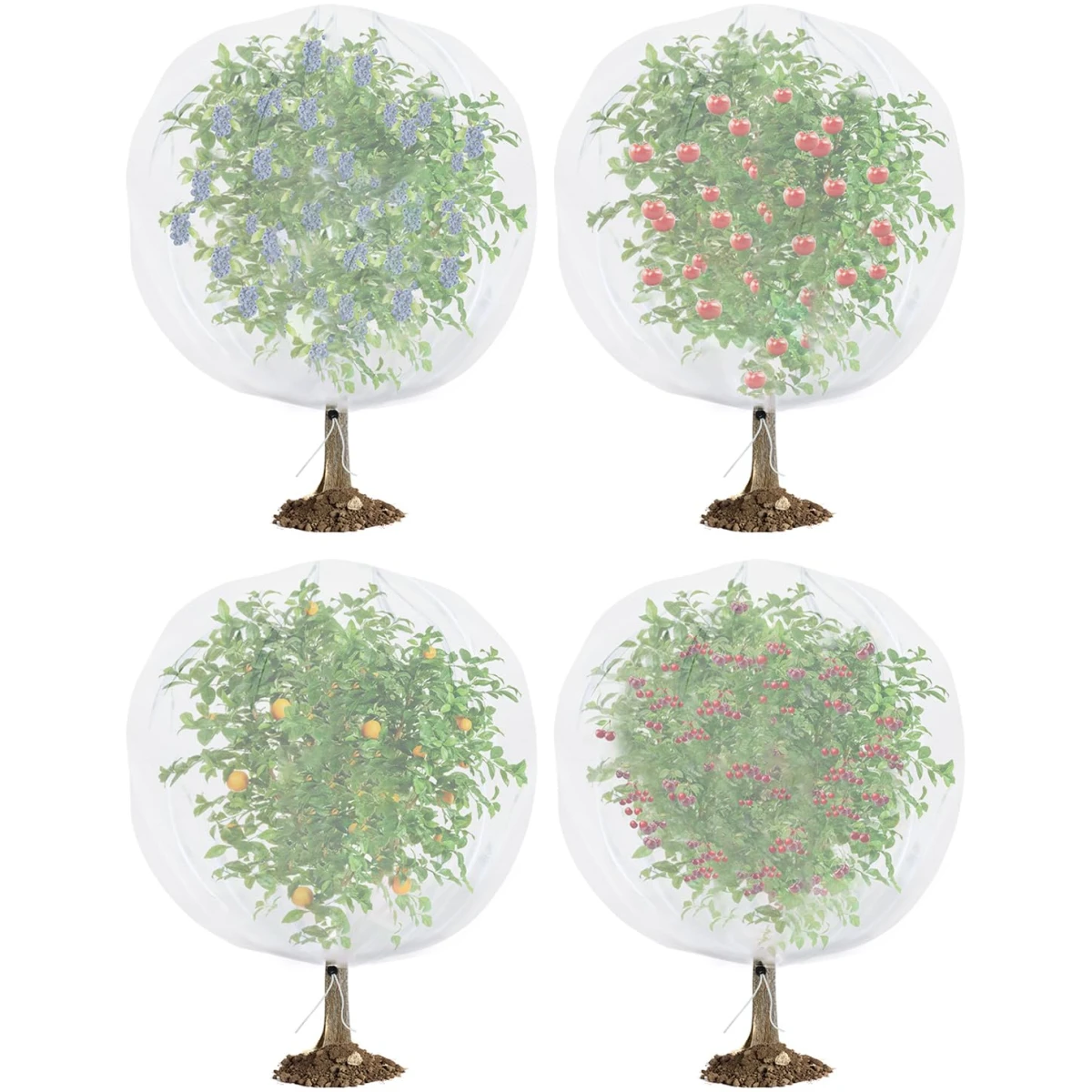 Bird Netting for Garden Protection - 4 Pack Garden Netting Pest Barrier with Drawstring,3.3Ft x 2.7Ft Mosquito Net Tomato Protective Cover Garden Plant Netting for Cicadas...